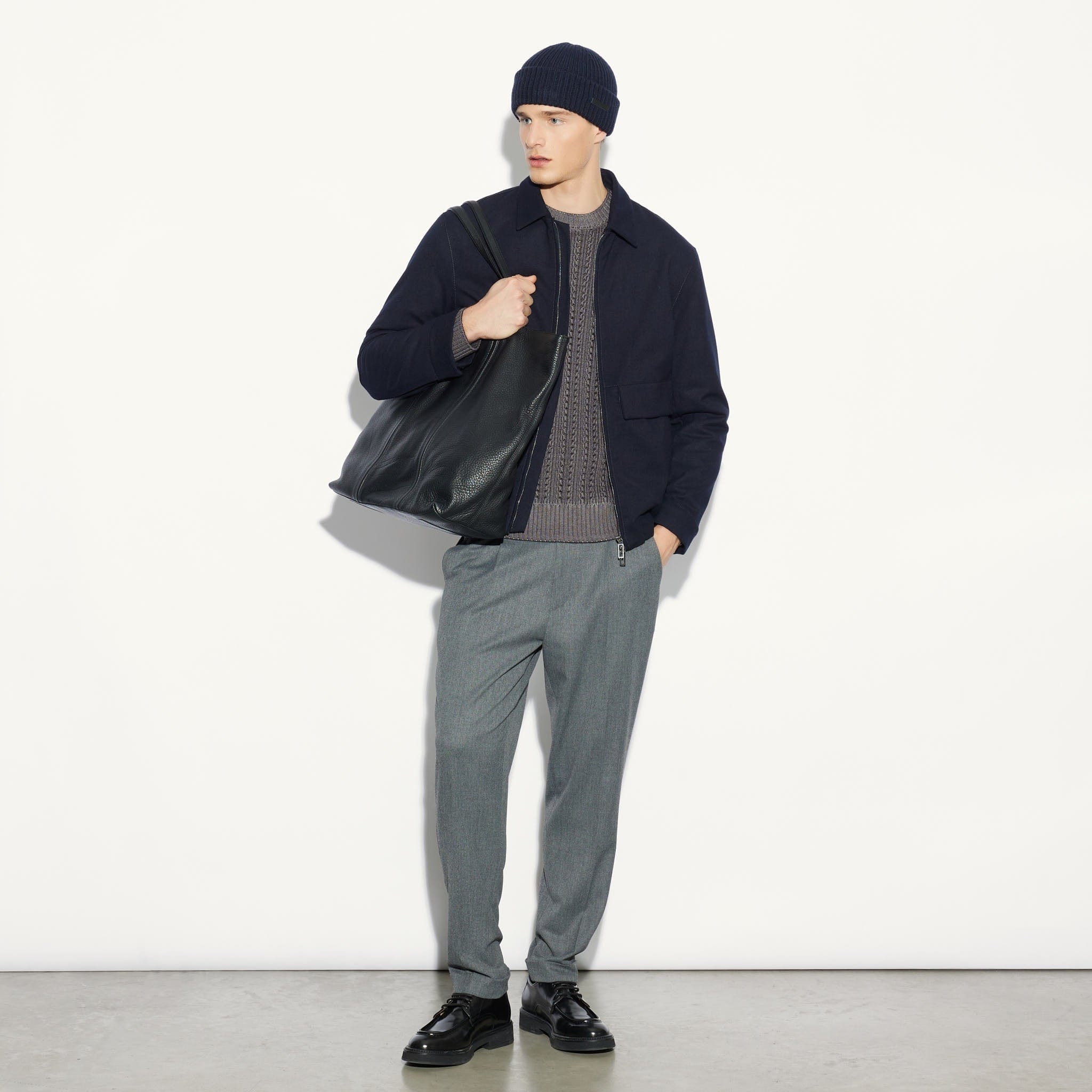 Chino Sartoriale Grigio Melange Pantalone Tessuto Paolo Pecora