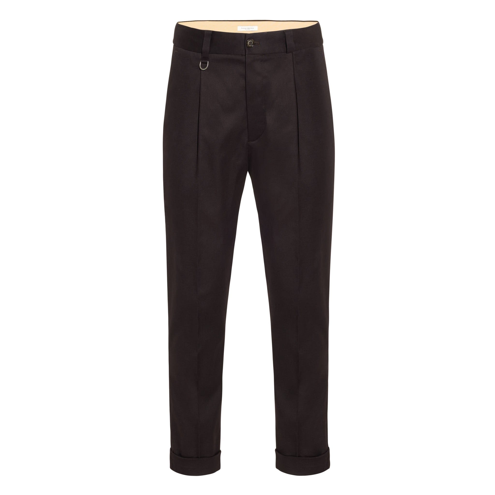 Chino Sartoriale in Gabardina Smerigliata Marrone Pantalone Tessuto Paolo Pecora