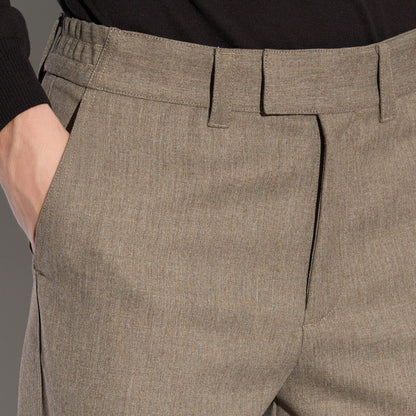 Chino Sartoriale Marrone Chiaro Melange Pantalone Tessuto Paolo Pecora