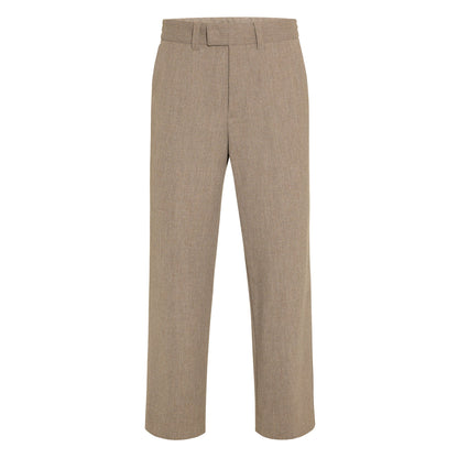 Chino Sartoriale Marrone Chiaro Melange Pantalone Tessuto Paolo Pecora