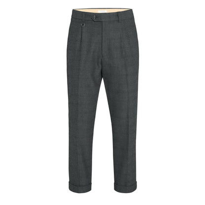 Chino Sartoriale Principe di Galles Grigio Pantalone Tessuto Paolo Pecora