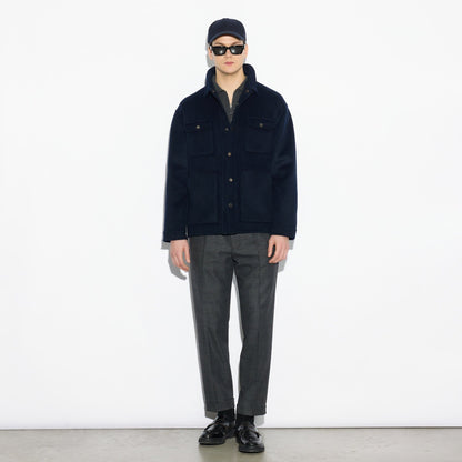 Chino Sartoriale Principe di Galles Grigio Pantalone Tessuto Paolo Pecora
