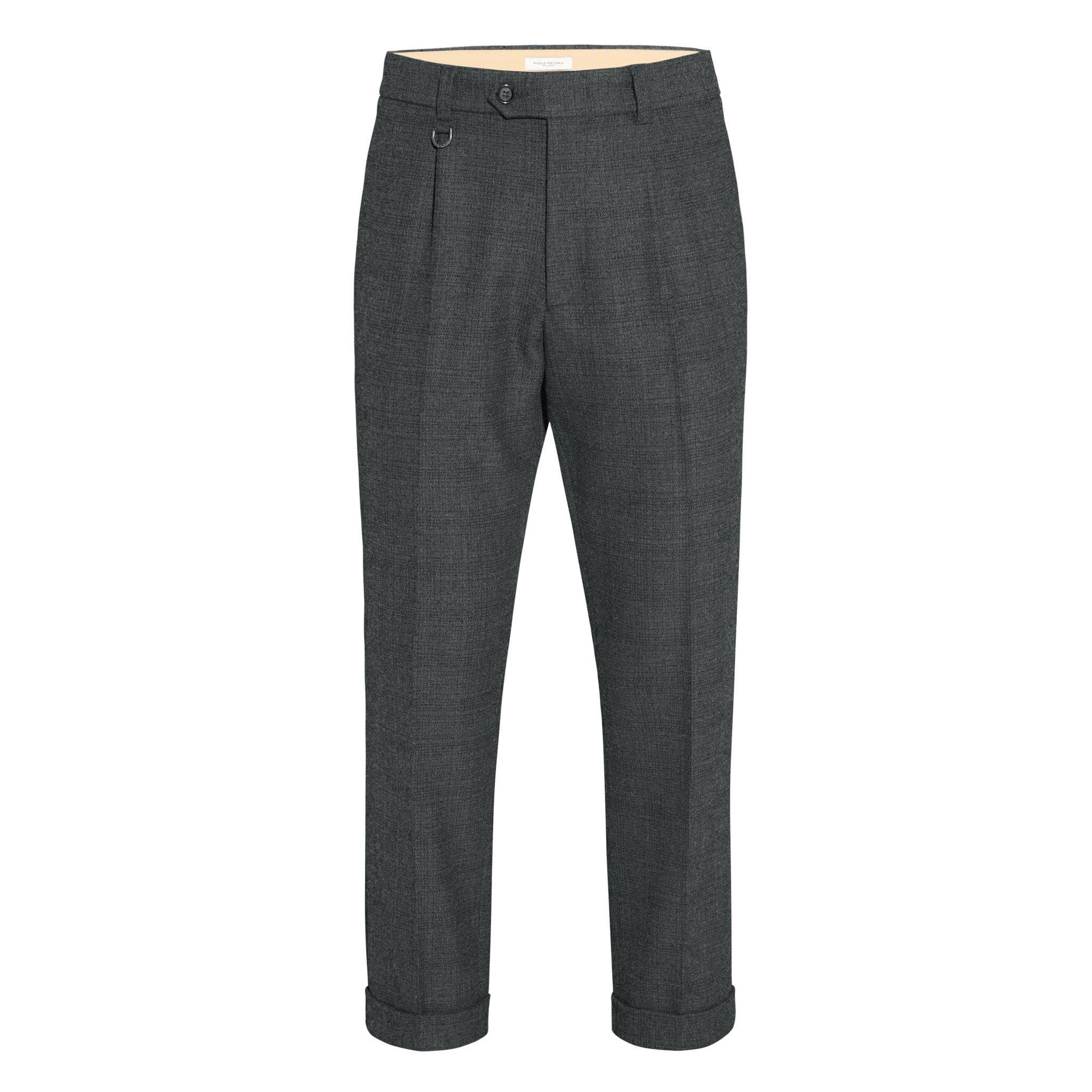 Chino Sartoriale Principe di Galles Grigio Pantalone Tessuto Paolo Pecora
