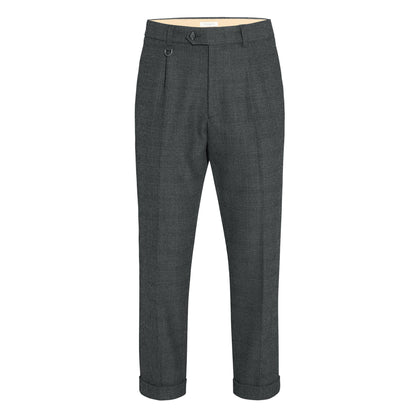 Chino Sartoriale Principe di Galles Grigio Pantalone Tessuto Paolo Pecora