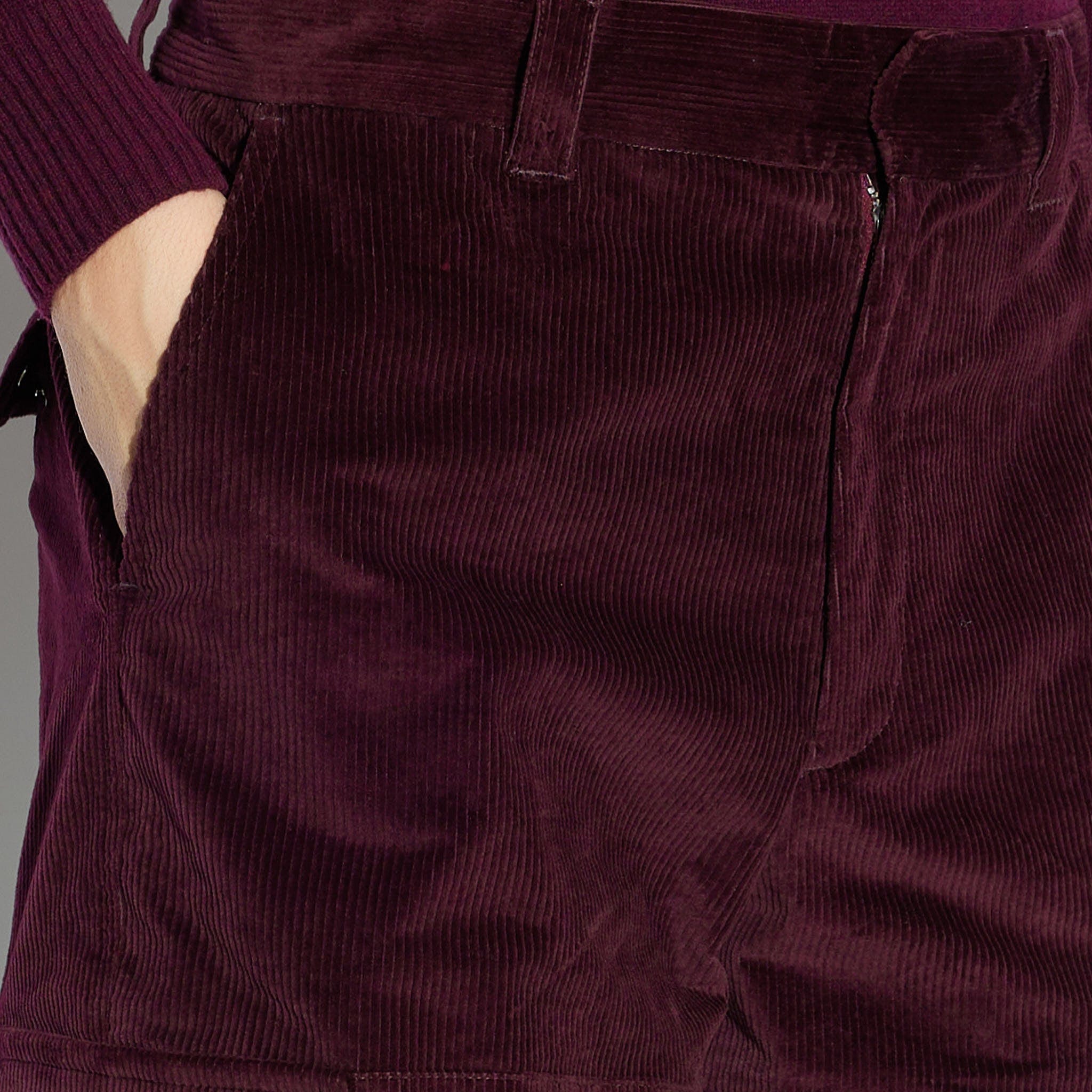 Pantalone Cargo in Velluto Millerighe Ametista Pantalone Tessuto Paolo Pecora