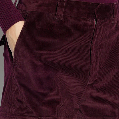 Pantalone Cargo in Velluto Millerighe Ametista Pantalone Tessuto Paolo Pecora