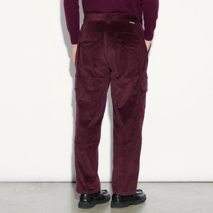 Pantalone Cargo in Velluto Millerighe Ametista Pantalone Tessuto Paolo Pecora