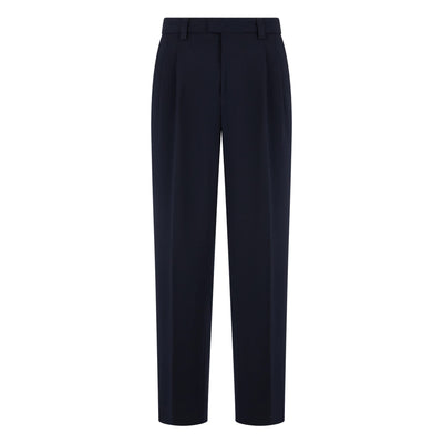 Pantalone Chino con Pinces Over Fit in Tecnolana Blu Pantalone Tessuto Paolo Pecora
