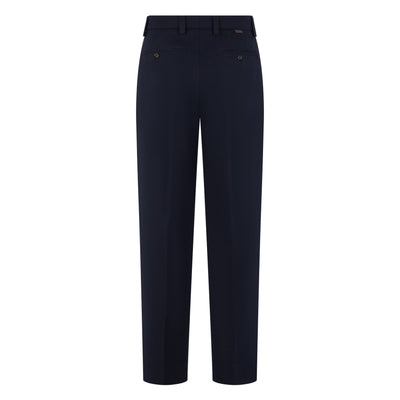 Pantalone Chino con Pinces Over Fit in Tecnolana Blu Pantalone Tessuto Paolo Pecora