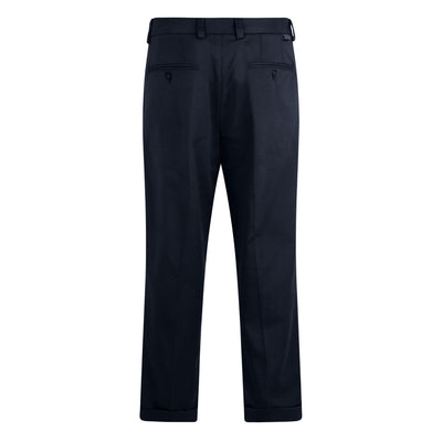 Pantalone Chino Duomo in Gabardina Misto Cotone Blu Pantalone Tessuto Paolo Pecora