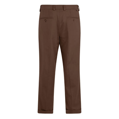 Pantalone Chino Duomo in Gabardina Misto Cotone Wenghe Pantalone Tessuto Paolo Pecora
