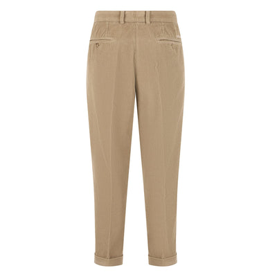 Pantalone Chino Duomo in Velluto a Coste Greige Pantalone Tessuto Paolo Pecora