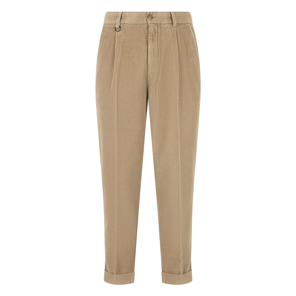 Pantalone Chino Duomo in Velluto a Coste Greige Pantalone Tessuto Paolo Pecora