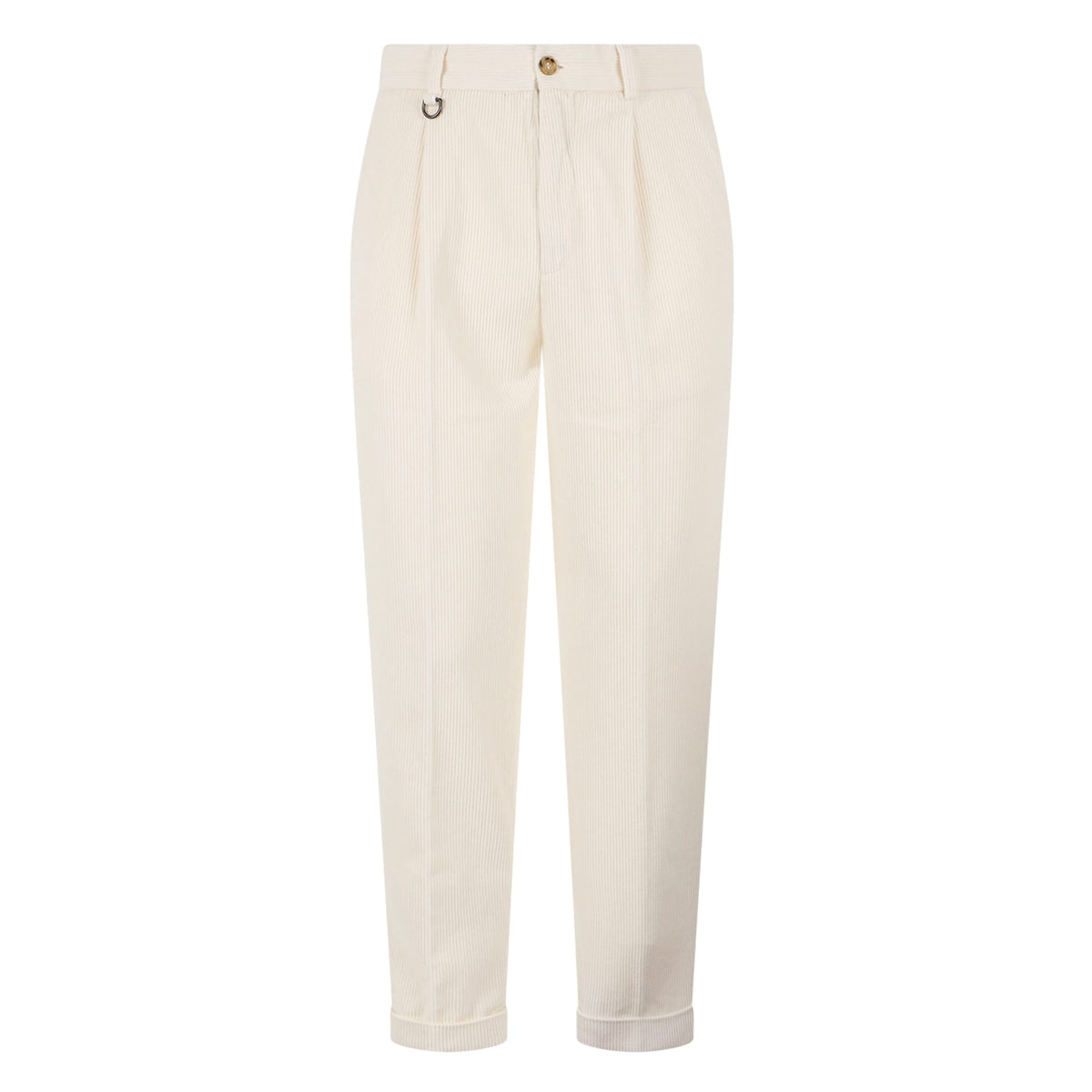 Pantalone Chino Duomo in Velluto a Coste Latte Pantalone Tessuto Paolo Pecora