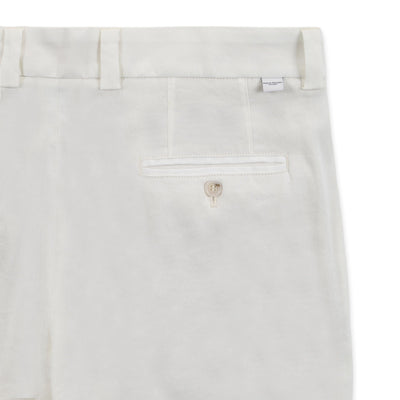 Pantalone Chino Duomo Relaxed Fit in Lino Stretch Panna Pantalone Tessuto Paolo Pecora