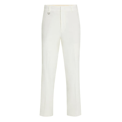 Pantalone Chino in Misto Lino Panna Pantalone Tessuto Paolo Pecora