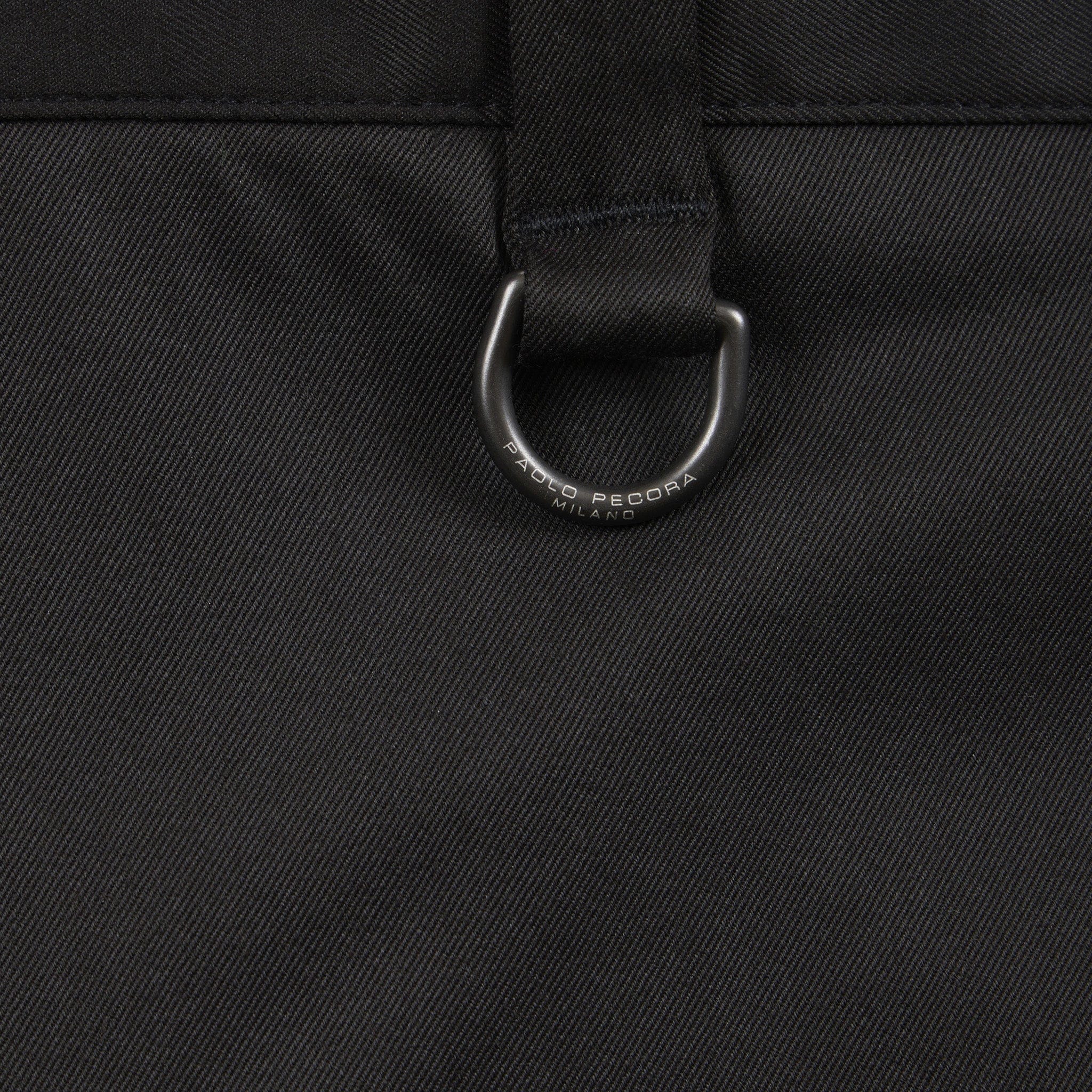 Pantalone Chino Loose Fit in Cotone e Lyocell Nero Pantalone Tessuto Paolo Pecora