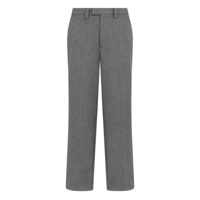 Pantalone Chino Loose Fit in Tecnolana Grigio Melange Pantalone Tessuto Paolo Pecora