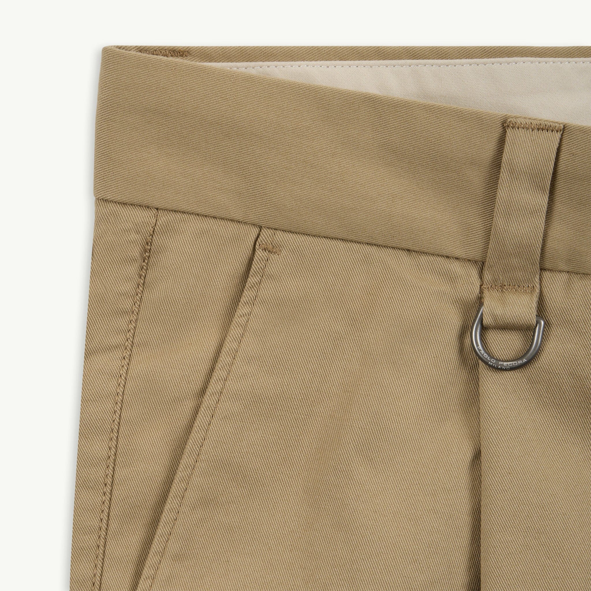 Pantalone Chino Relaxed Fit in Cotone Corda Pantalone Tessuto Paolo Pecora