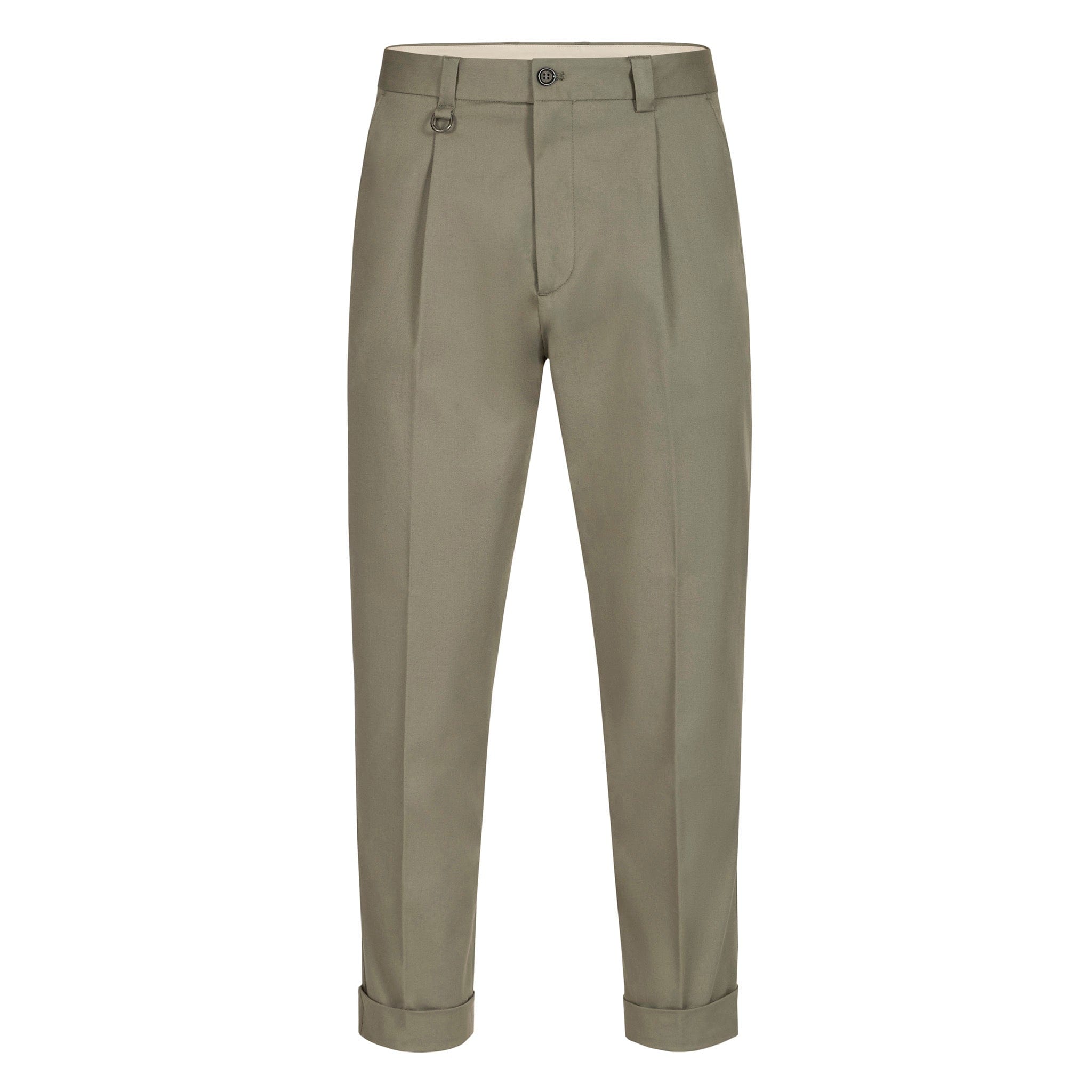 Pantalone Chino Relaxed Fit in Cotone Kaki Pantalone Tessuto Paolo Pecora