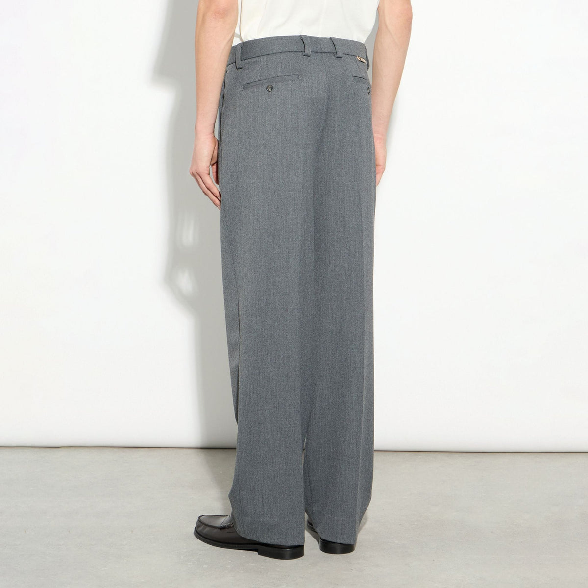 Pantalone Tessuto Grigio Melange Pantalone Tessuto Paolo Pecora