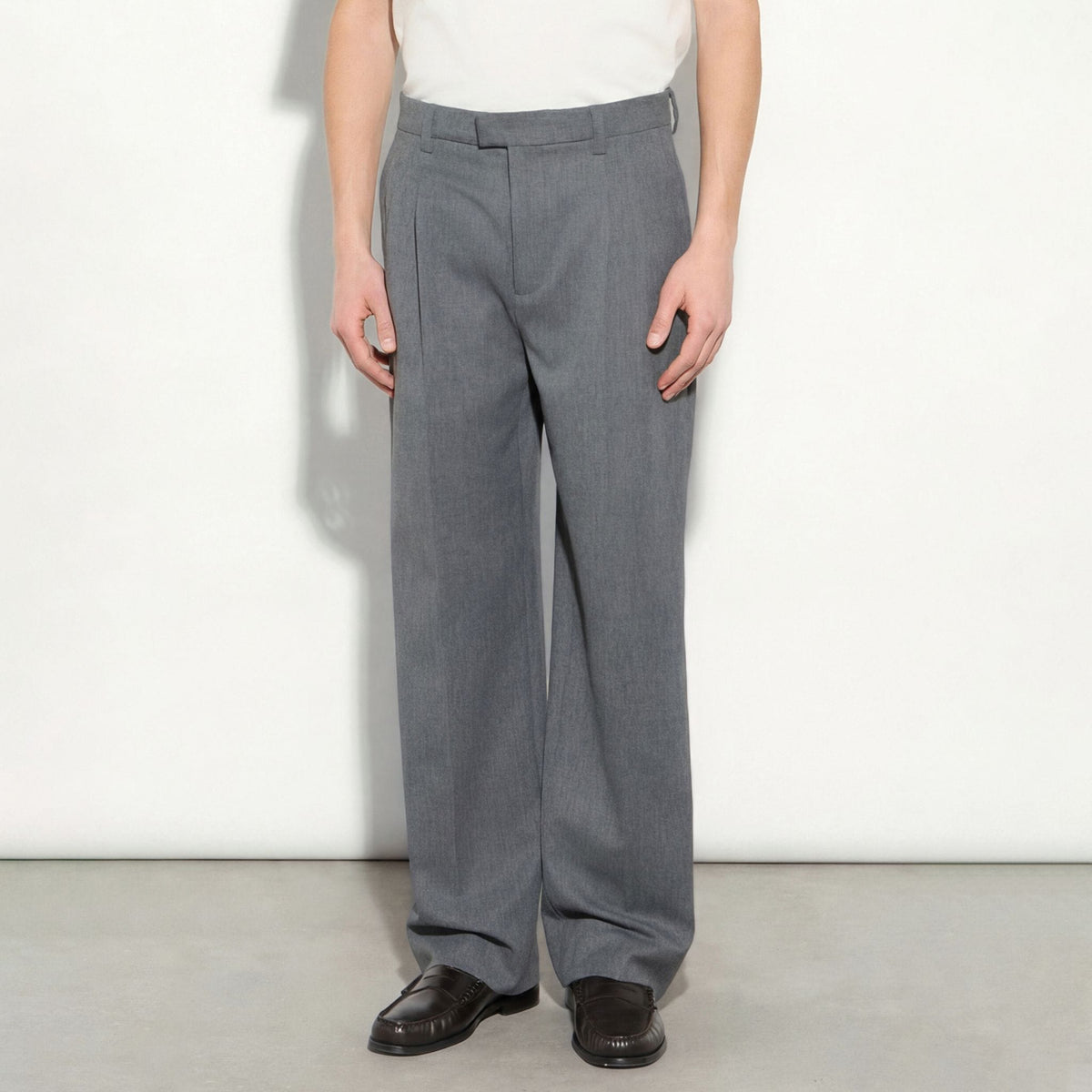 Pantalone Tessuto Grigio Melange Pantalone Tessuto Paolo Pecora