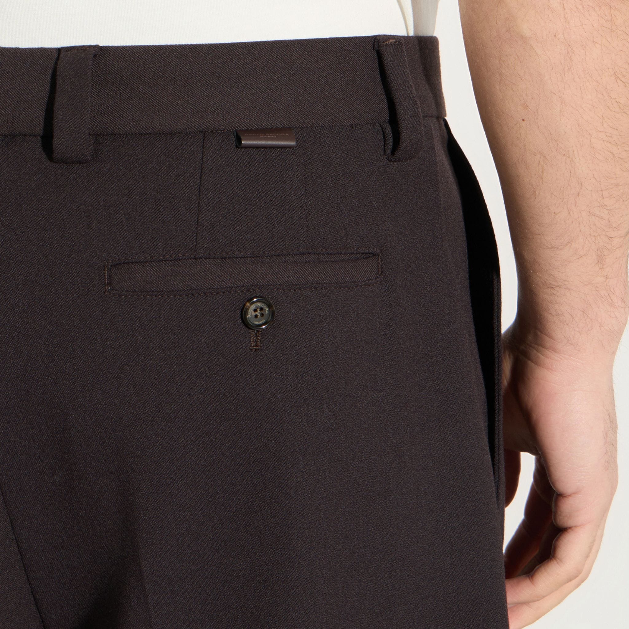 Pantalone Tessuto Marrone Pantalone Tessuto Paolo Pecora