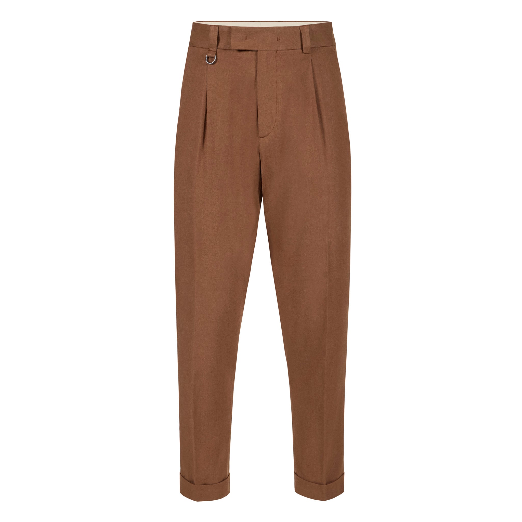 Pantalone Tessuto Nocciola Pantalone Tessuto Paolo Pecora