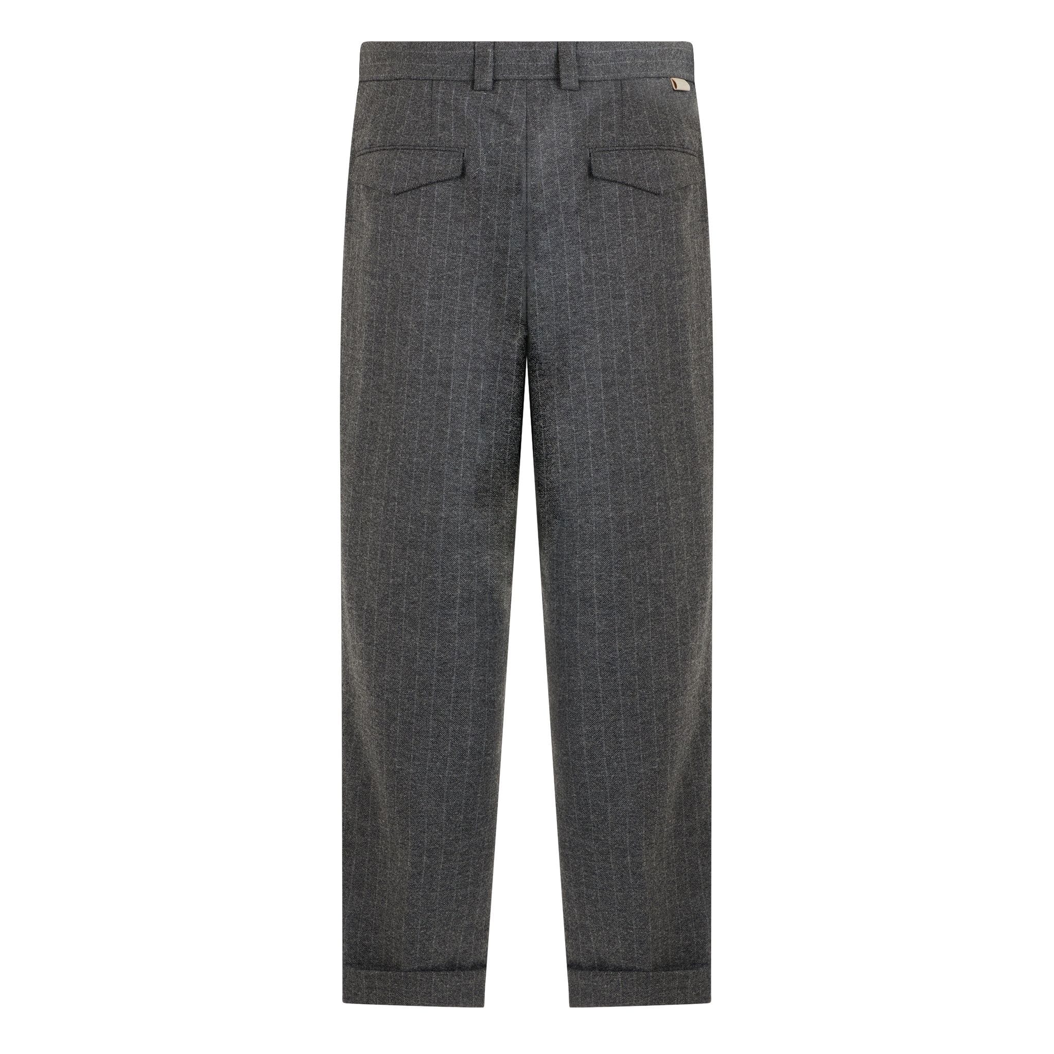 Pantalone Tessuto Rigato Fondo Grigio/Grigio Pantalone Tessuto Paolo Pecora