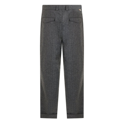 Pantalone Tessuto Rigato Fondo Grigio/Grigio Pantalone Tessuto Paolo Pecora
