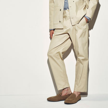 Pantalone Utility in Cotone Beige Pantalone Tessuto Paolo Pecora