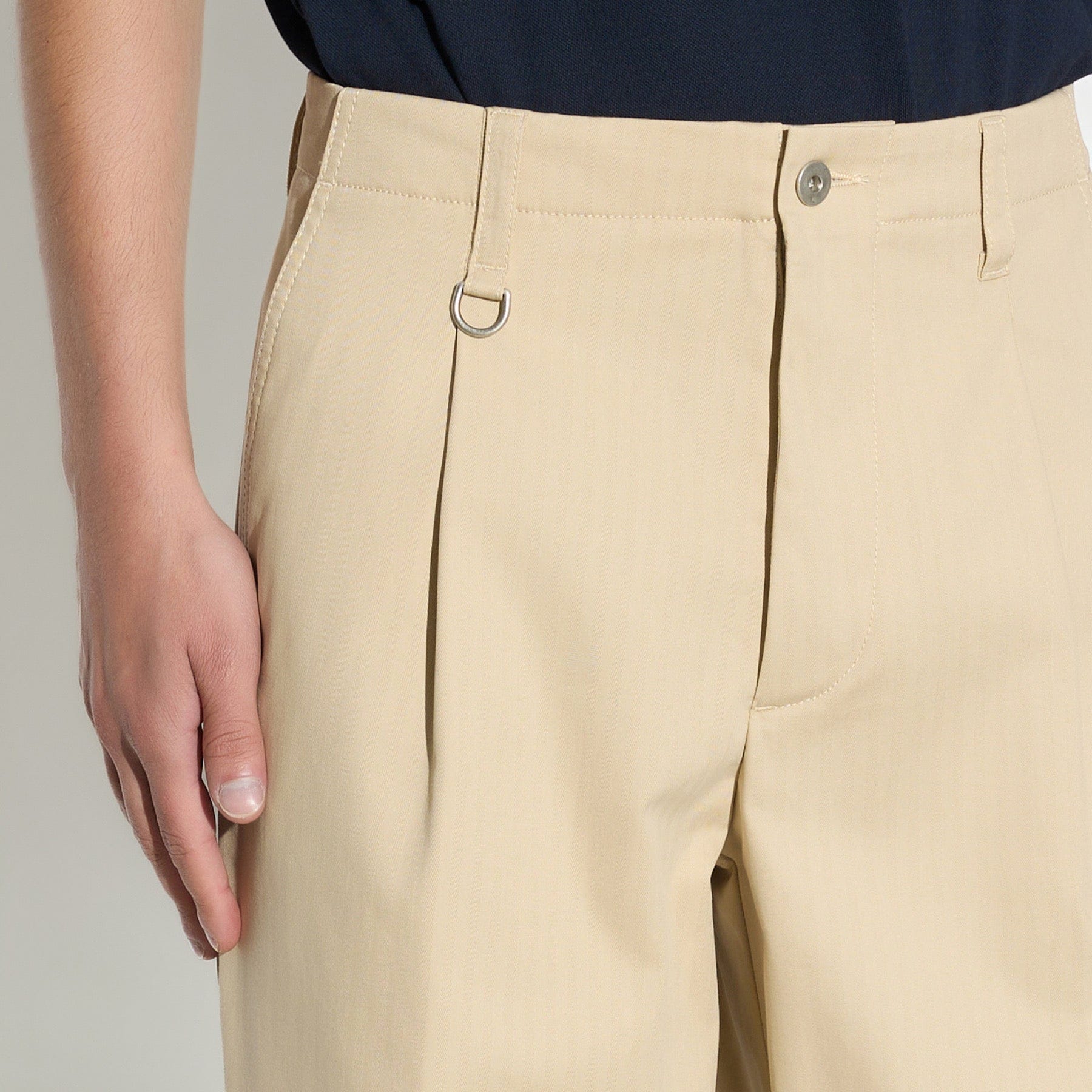 Pantalone Utility in Cotone Beige Pantalone Tessuto Paolo Pecora