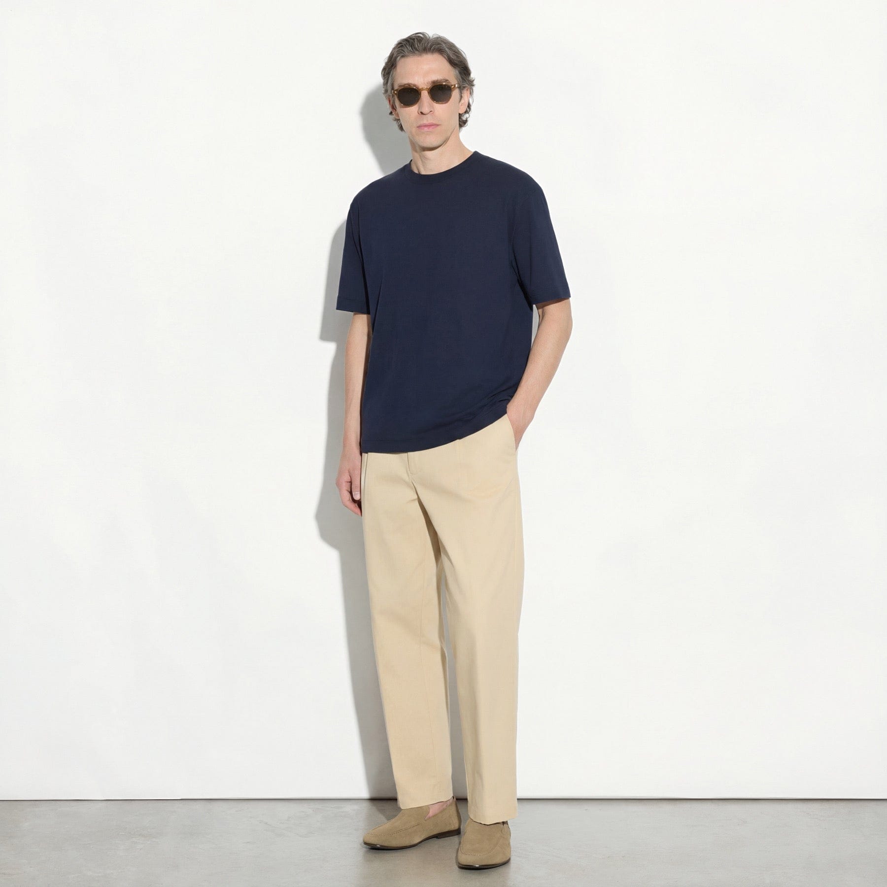 Pantalone Utility in Cotone Beige Pantalone Tessuto Paolo Pecora