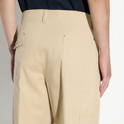 Pantalone Utility in Cotone Beige Pantalone Tessuto Paolo Pecora
