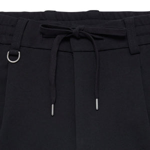 Pantaloni Chino con Coulisse in Jersey Nero Paolo Pecora
