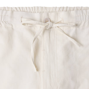 Pantaloni in Tela di Cotone Lino - Bianco Ecru Paolo Pecora