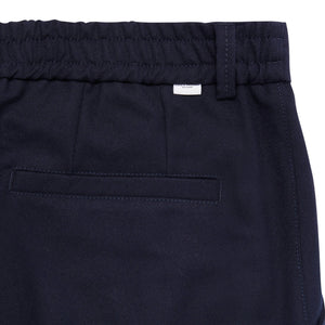 Pantaloni Sartoriali con Pince in Flanella Blu Navy Paolo Pecora