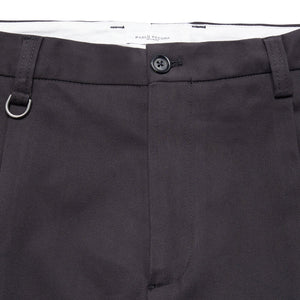 Pantaloni Sartoriali con Pinces Gabardina di Cotone Nero Paolo Pecora