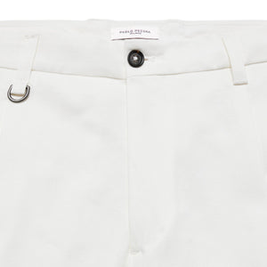 Pantaloni Sartoriali con Pinces Gesso in Gabardina di Cotone Paolo Pecora