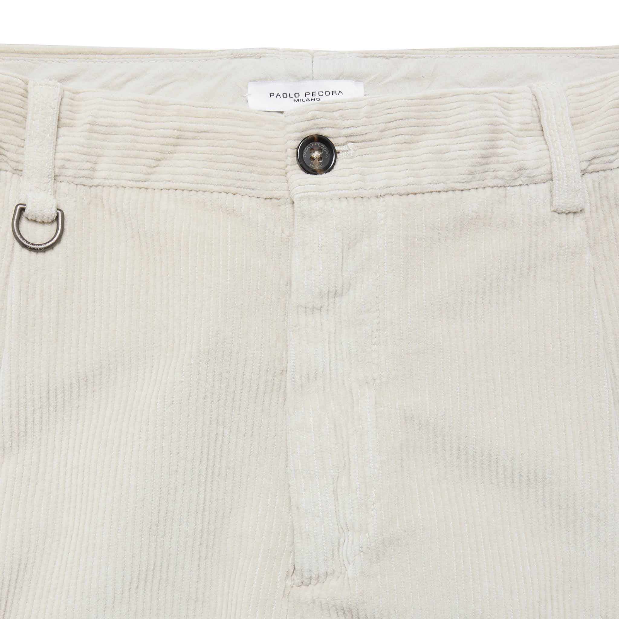 Pantaloni Sartoriali Écru in Velluto a Coste Paolo Pecora