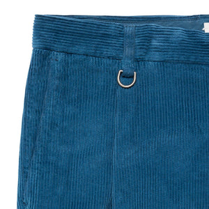 Pantaloni Sartoriali Petrolio in Velluto a Coste Paolo Pecora