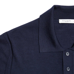 Polo Blu Navy in Lana Merino Extrafine Paolo Pecora