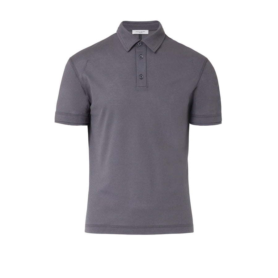 Paolo Pecora Polo in Piquet Extrafine - Grigio Antracite