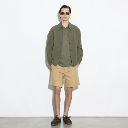 Maglia a Polo Over con Collo Aperto in Cotone Verde Scuro Polo T-Shirt Paolo Pecora