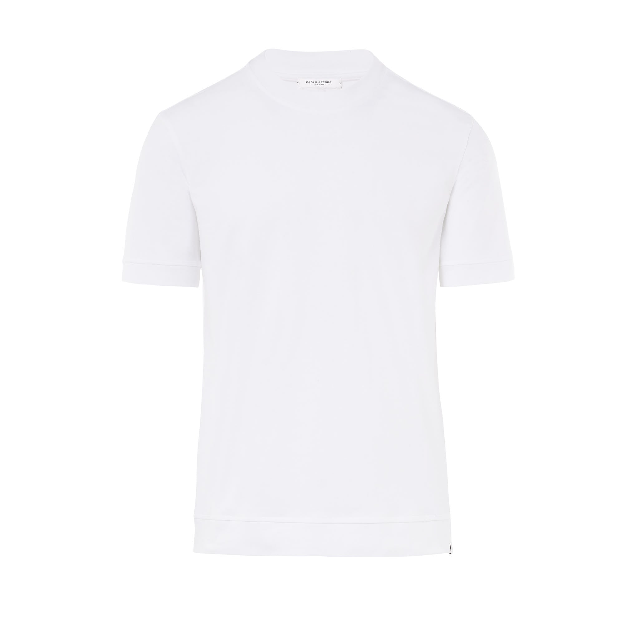 T-shirt in Jersey a Maniche Corte Bianco Ottico Paolo Pecora