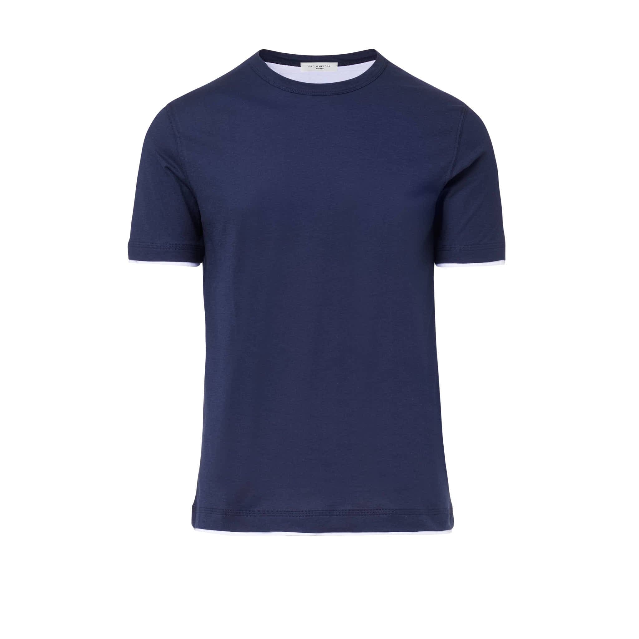 T-Shirt in Jersey - Blu Navy Paolo Pecora