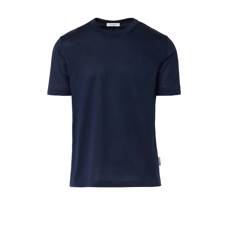 Paolo Pecora T-Shirt in Jersey Lucido - Blu Navy