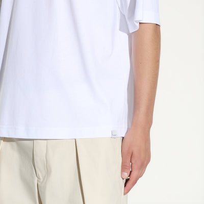 T-Shirt Boxy Fit in Jersey di Cotone Bianco Ottico T-Shirt Jersey Paolo Pecora