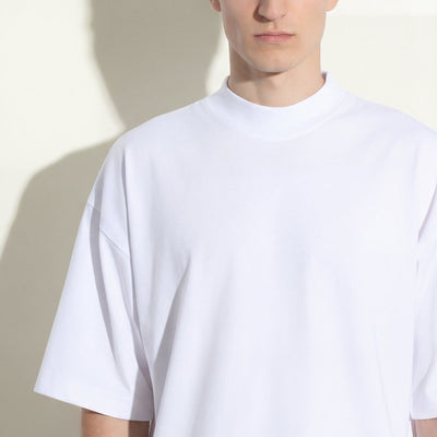 T-Shirt Boxy Fit in Jersey di Cotone Bianco Ottico T-Shirt Jersey Paolo Pecora