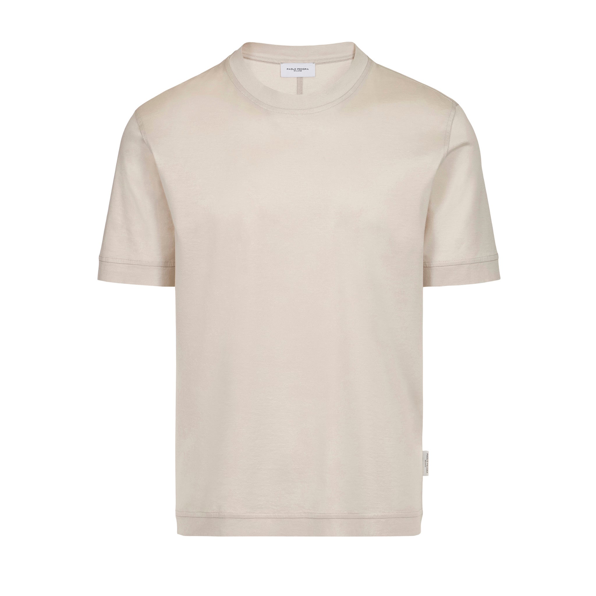 T-Shirt in Jersey di Cotone Beige T-Shirt Jersey Paolo Pecora